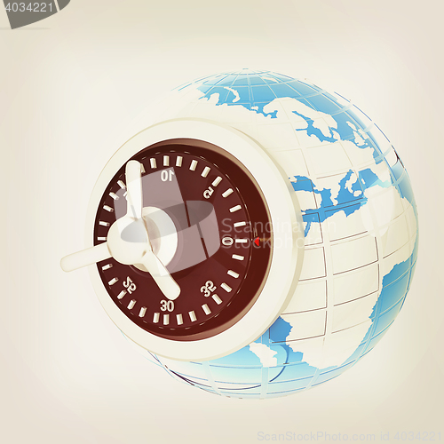 Image of World Security . 3D illustration. Vintage style.