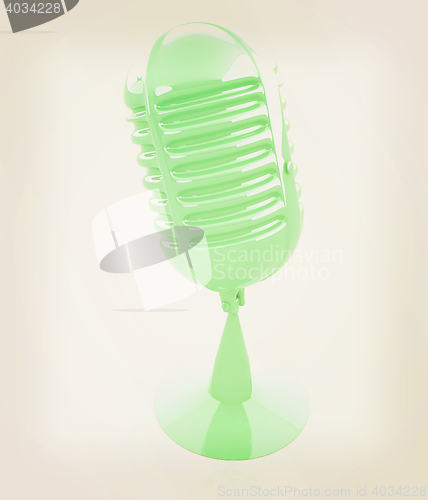 Image of 3d rendering of a microphone. 3D illustration. Vintage style.