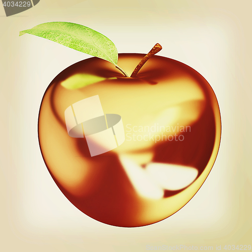 Image of Gold apple isolated on white background. Series: Golden apple un