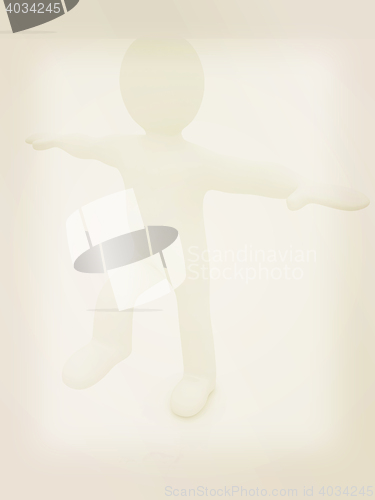 Image of 3d man isolated on white. Series: morning exercises - flexibilit