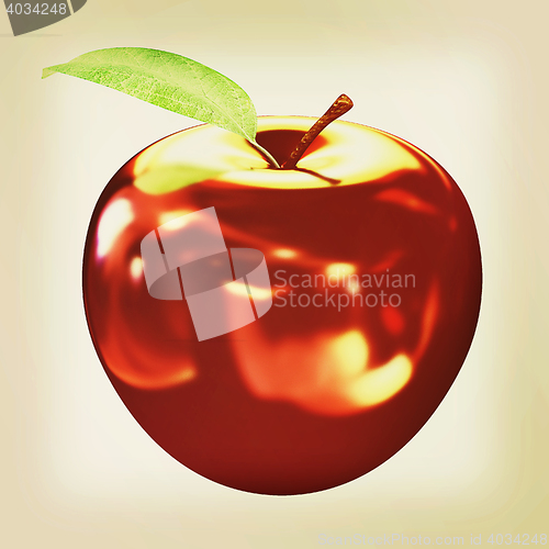 Image of Gold apple isolated on white background. Series: Golden apple un