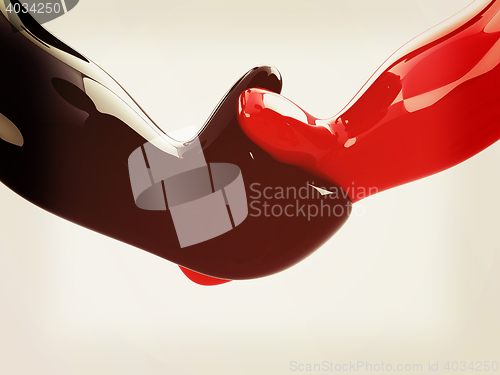 Image of Handshake. Glossy icon. 3D illustration. Vintage style.