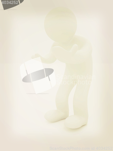 Image of 3d man isolated on white. Series: human emotions - bewilderment 