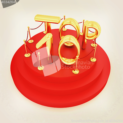 Image of Top ten icon on white background. 3d rendered image . 3D illustr