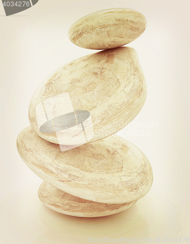 Image of Glossy spa stones. 3d icon . 3D illustration. Vintage style.