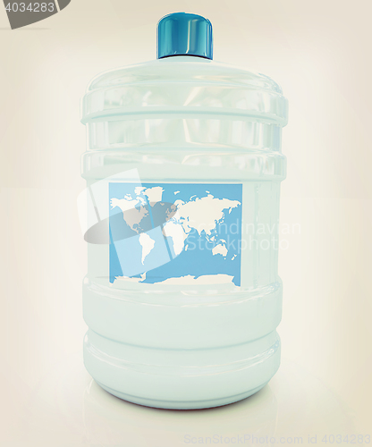 Image of ocean bottle . 3D illustration. Vintage style.