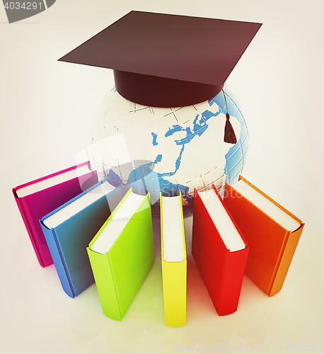 Image of Global Education . 3D illustration. Vintage style.