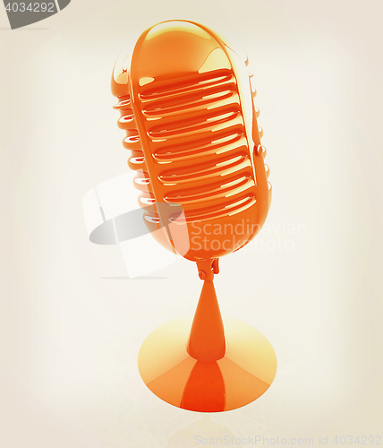 Image of 3d rendering of a microphone. 3D illustration. Vintage style.