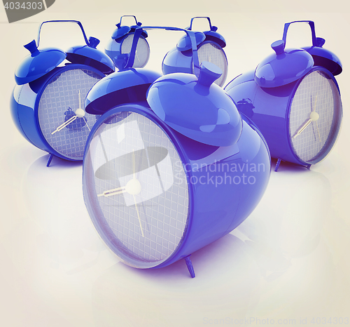 Image of alarm clock 3d illustration isolated on white . 3D illustration.