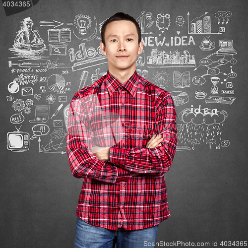 Image of Asian Man With Folded Hands