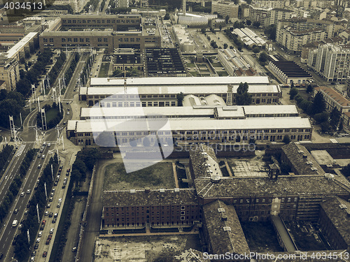 Image of Aerial view of Turin vintage desaturated