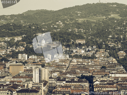 Image of Aerial view of Turin vintage desaturated