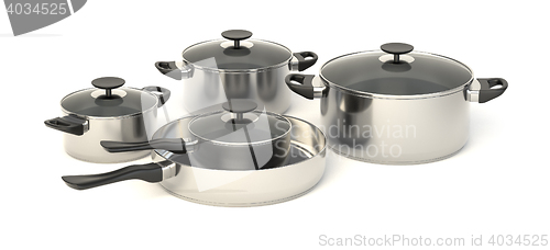 Image of Stainless steel pots and pans