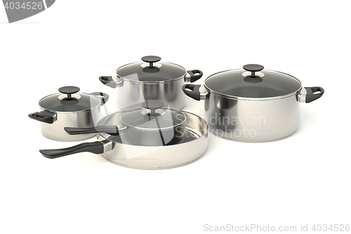 Image of Stainless steel pots and pans