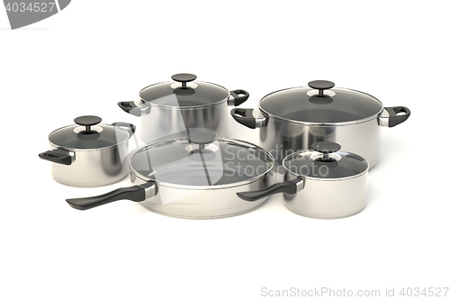 Image of Stainless steel pots and pans