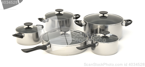 Image of Stainless steel pots and pans