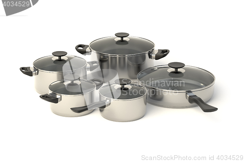 Image of Stainless steel pots and pans