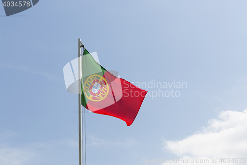 Image of National flag of Portugal on a flagpole