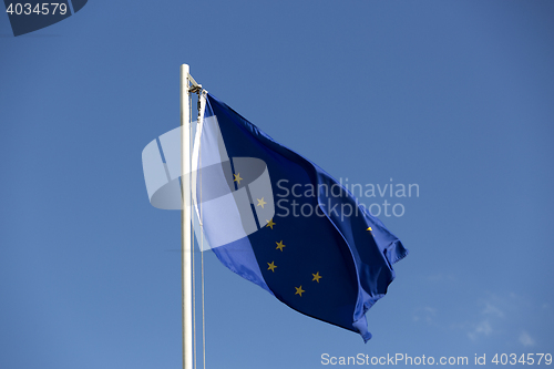 Image of National flag of Alaska on a flagpole