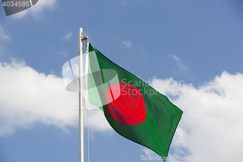 Image of National flag of Bangladesh on a flagpole