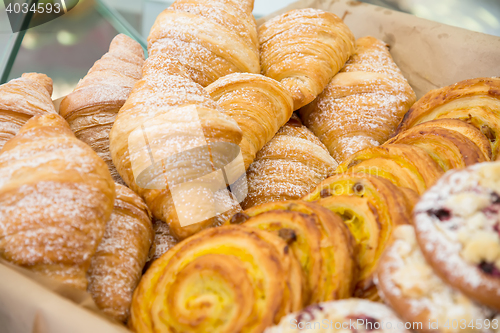 Image of fresh baked cookies fluffy croissants pastries