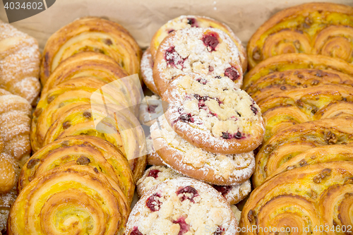 Image of fresh baked cookies fluffy croissants pastries