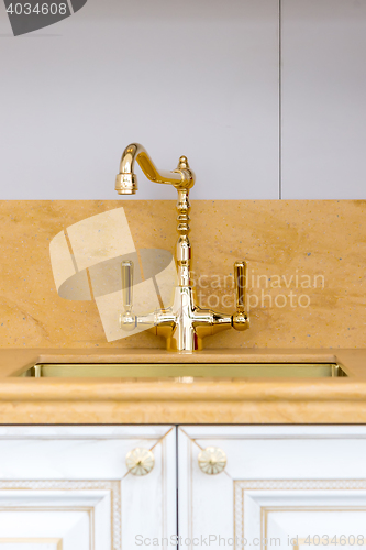 Image of Vintage gold Polished Kitchen Faucet