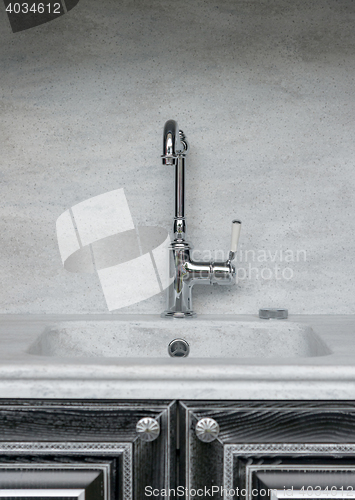 Image of Vintage silver Polished Kitchen Faucet