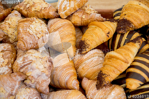 Image of fresh baked cookies fluffy croissants pastries