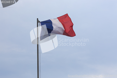 Image of National flag of France on a flagpole