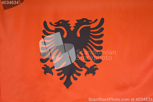 Image of Closeup of flag of Albania