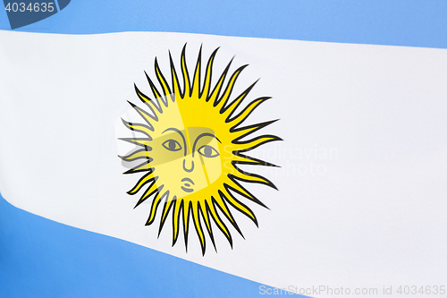 Image of Closeup of textile Argentina flag