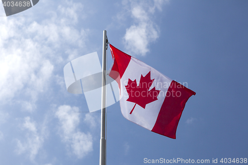 Image of National flag of Canada on a flagpole