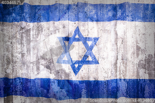 Image of Grunge style of Israel flag on a brick wall