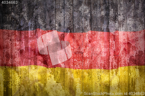 Image of Grunge style of Germany flag on a brick wall