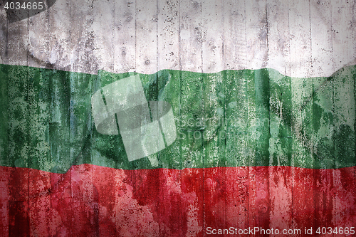 Image of Grunge style of Bulgaria flag on a brick wall