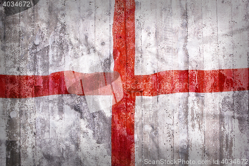 Image of Grunge style of England flag on a brick wall
