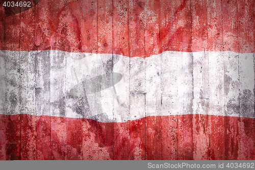 Image of Grunge style of Austria flag on a brick wall