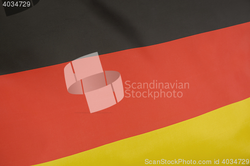 Image of Closeup of textile flag of Germany