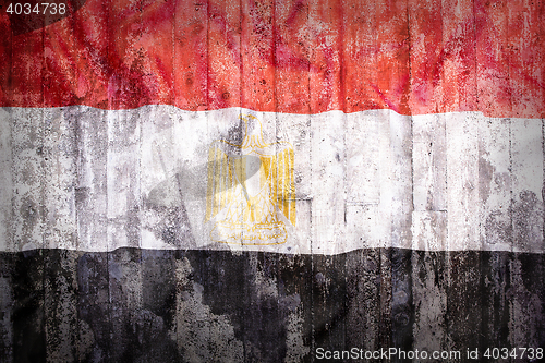 Image of Grunge style of Egypt flag on a brick wall  