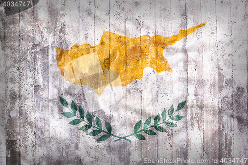 Image of Grunge style of Cyprus flag on a brick wall