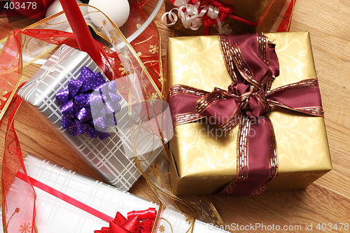 Image of gifts with ribbons