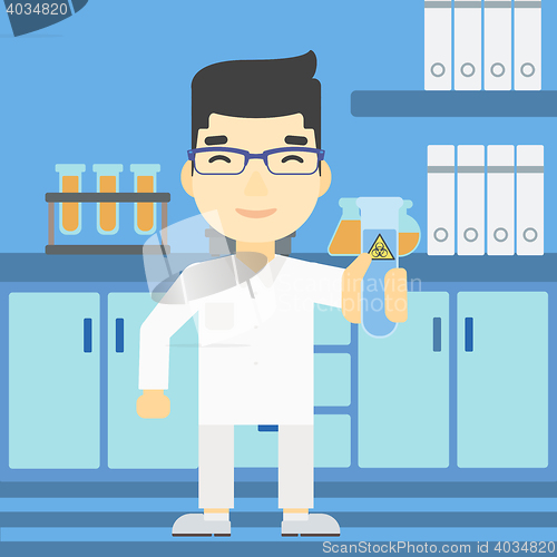 Image of Scientist with test tube vector illustration.