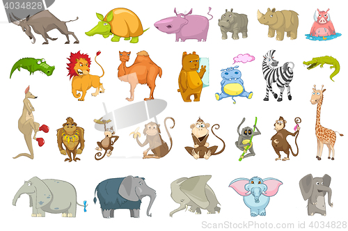 Image of Vector set of animals illustrations.