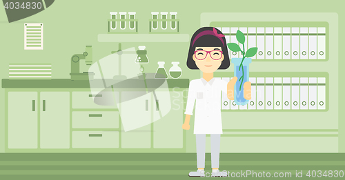 Image of Scientist with test tube vector illustration.