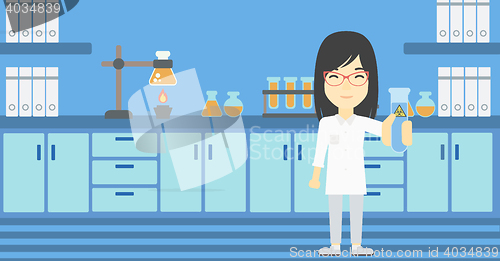 Image of Scientist with test tube vector illustration.