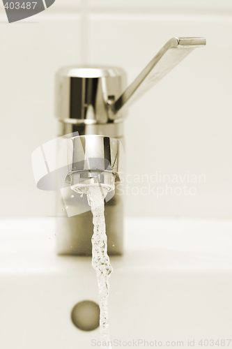 Image of water faucet b&w