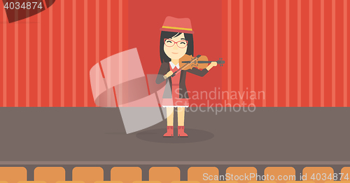 Image of Woman playing violin vector illustration.