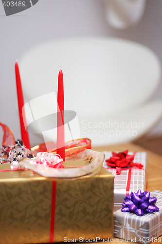 Image of gifts and candle