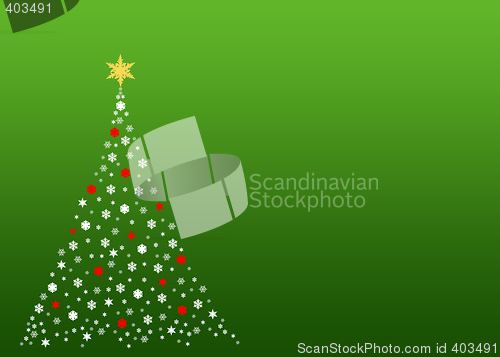 Image of White christmas tree on green